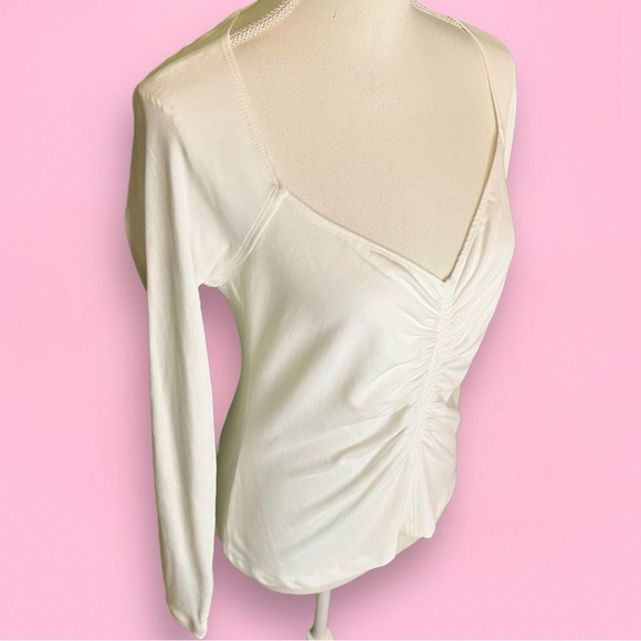 A.L.C. ‘Halley’ White Ruched Long Sleeve Shirt Size XS ASO The View - Picture 15 of 16